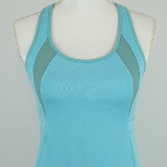 Athleta Stunner Women's Medium Blue T-Strap Activewear Support Tank Top - Picture 3 of 10